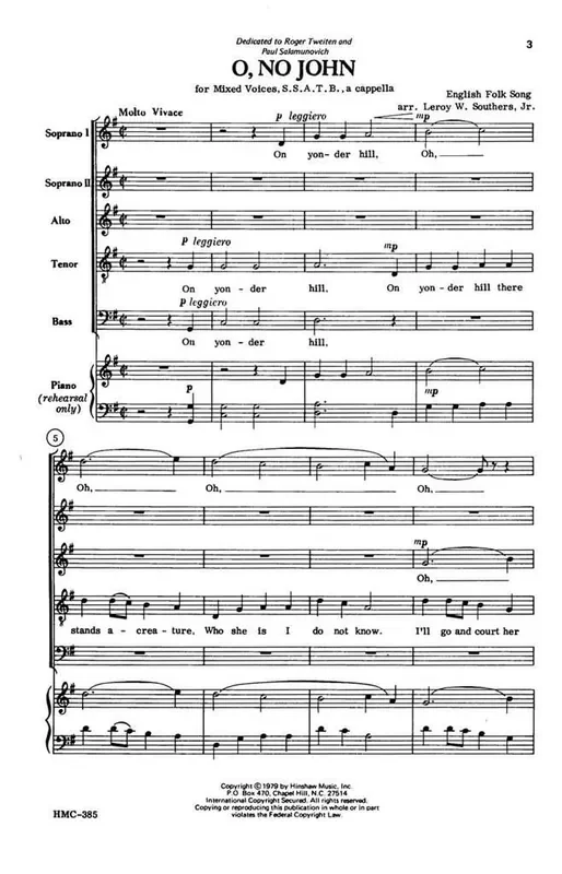 O, No John (Arr. Leroy Southers) Gemischter Chor A cappella