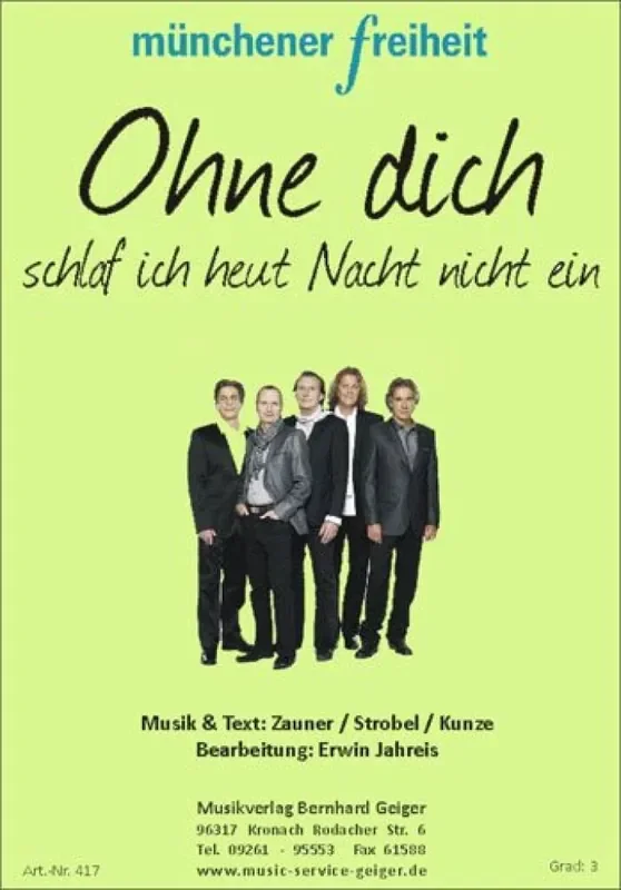Ohne Dich Schlaf Ich Heut Nacht Nicht Ein (Arr. Erwin Jahreis) Blasorchester