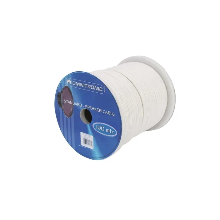 Omnitronic Lautsprecherkabel 2×1,5 100m ws