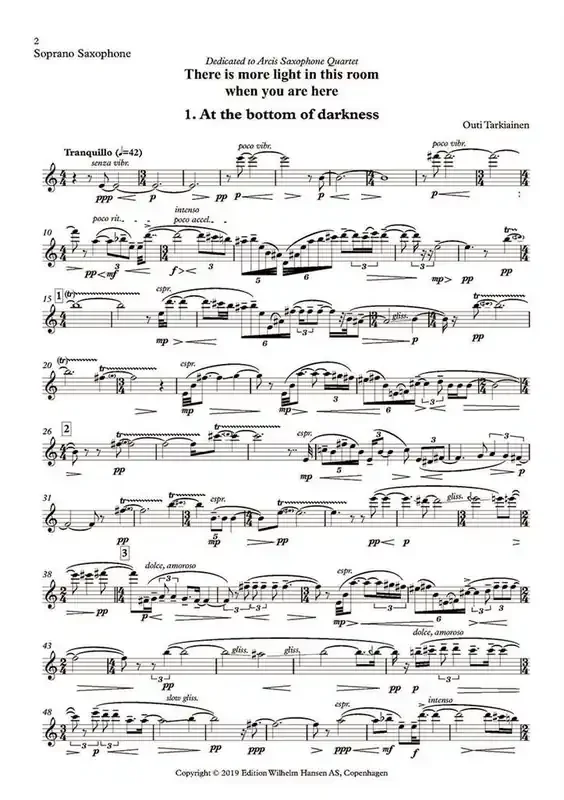 Outi Tarkiainen There Is More Light In This Room When You Are Here Saxophon Ensemble