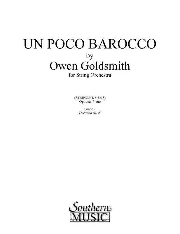 Owen Goldsmith Un Poco Barocco Streichorchester