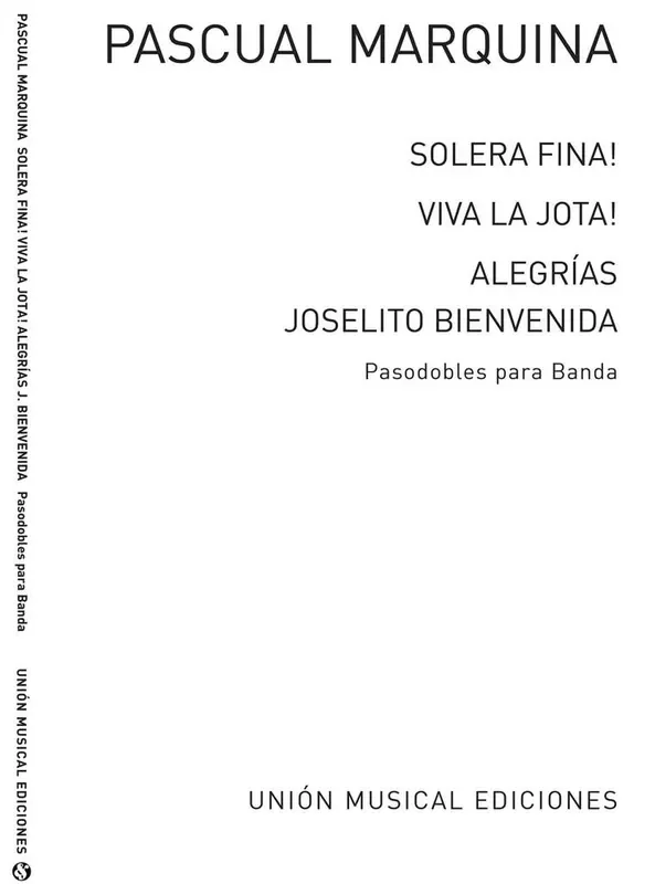 Pascual Marquina Narro Pasodobles Para Banda Blasorchester