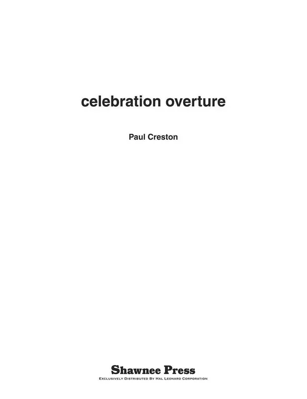 Paul Creston Celebration Overture Blasorchester