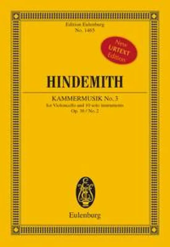 Paul Hindemith Chamber music No. 3 op. 36/2 Kammerensemble