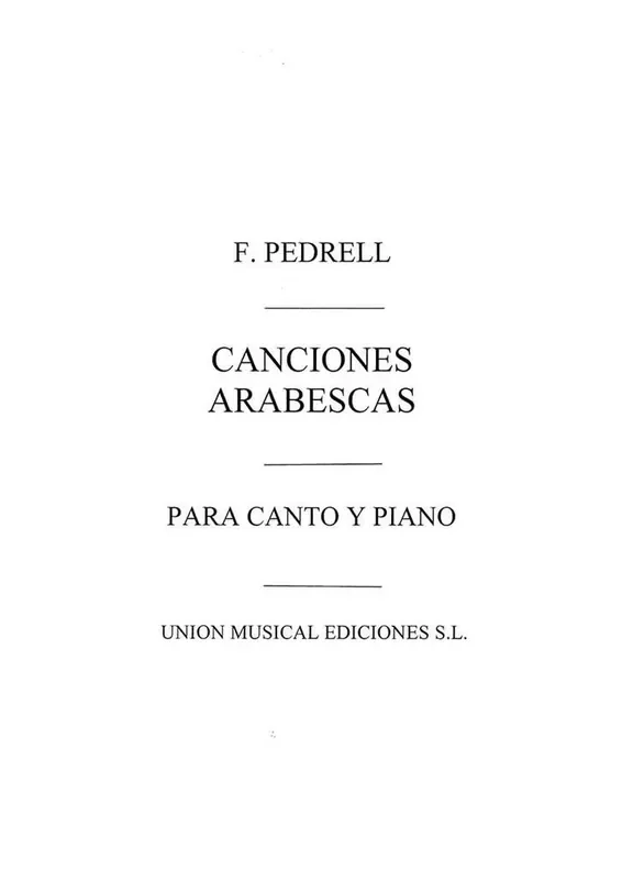 Pedrell Canciones Arabescas Gesang mit Klavier