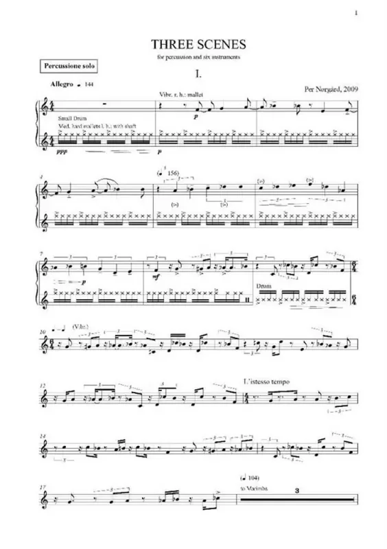 Per Nørgård Three Scenes Kammerensemble