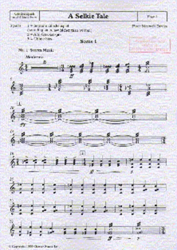 Peter Maxwell Davies A Selkie Tale – Glockenspiel and Chime Bars Sonstige Percussion