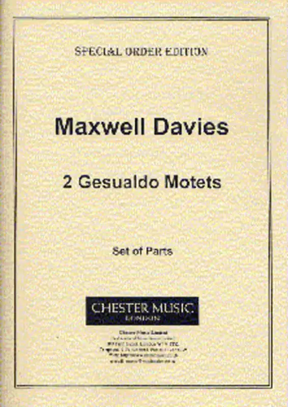 Peter Maxwell Davies Two Gesualdo Motets Blechbläser Ensemble
