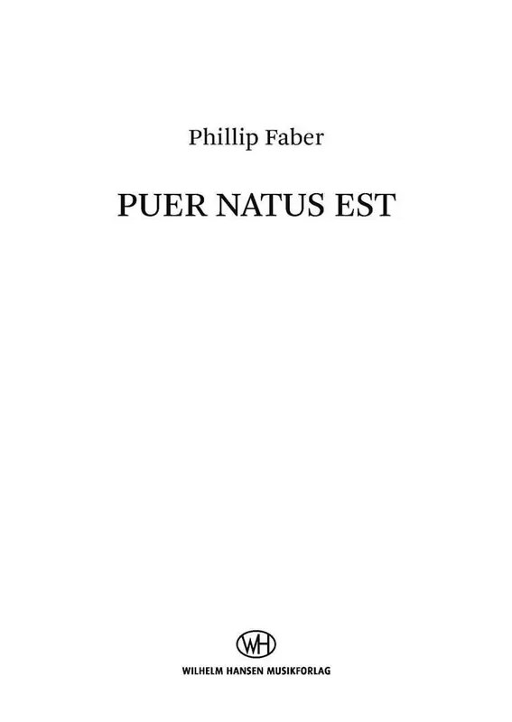 Phillip Faber Puer natus est Frauenchor mit Klavier/Orgel