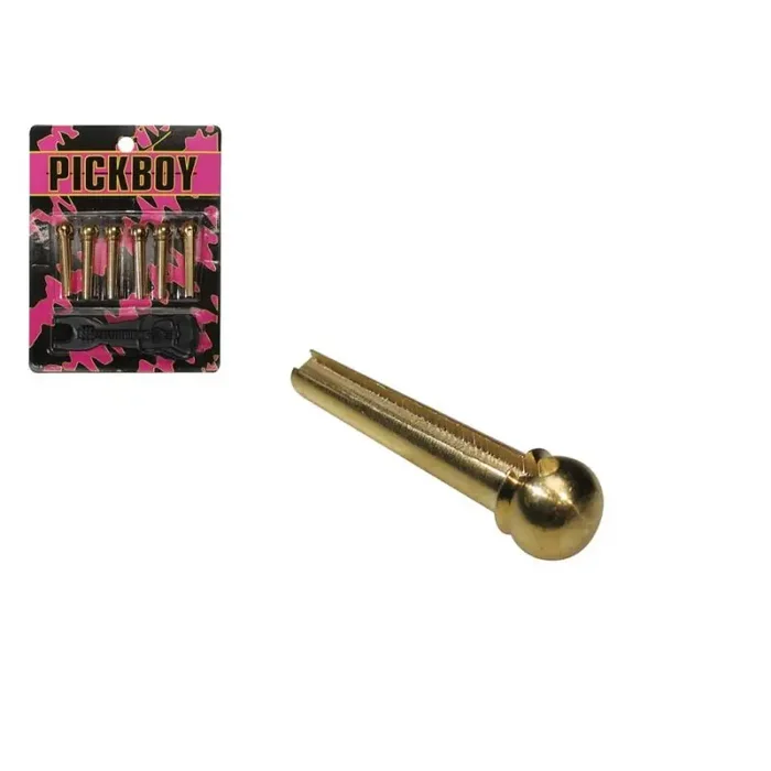 Pickboy brugpen, with extractor, brass, 6-pack
