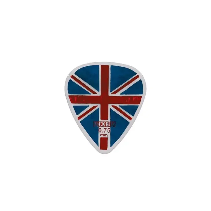 Pickboy Celltex picks with „union jack“-design, 50-pack, 0.75 mm.