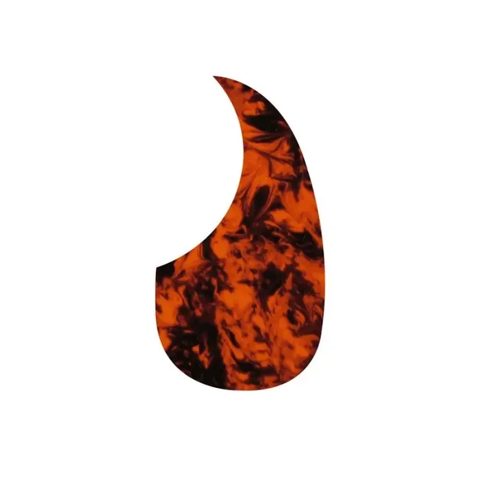 Pickguard acoustic, teardrop model, self adhesive, marble orange