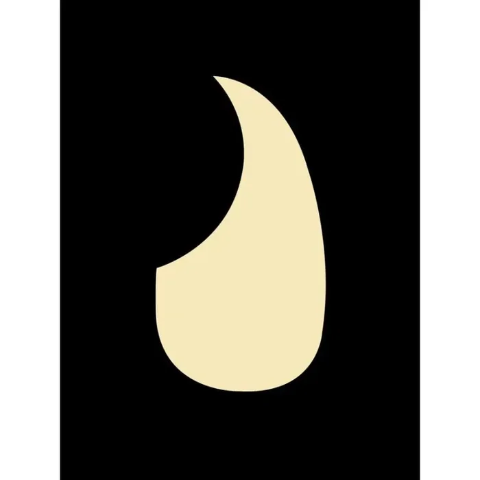 Pickguard acoustic, teardrop model, self adhesive, vintage white
