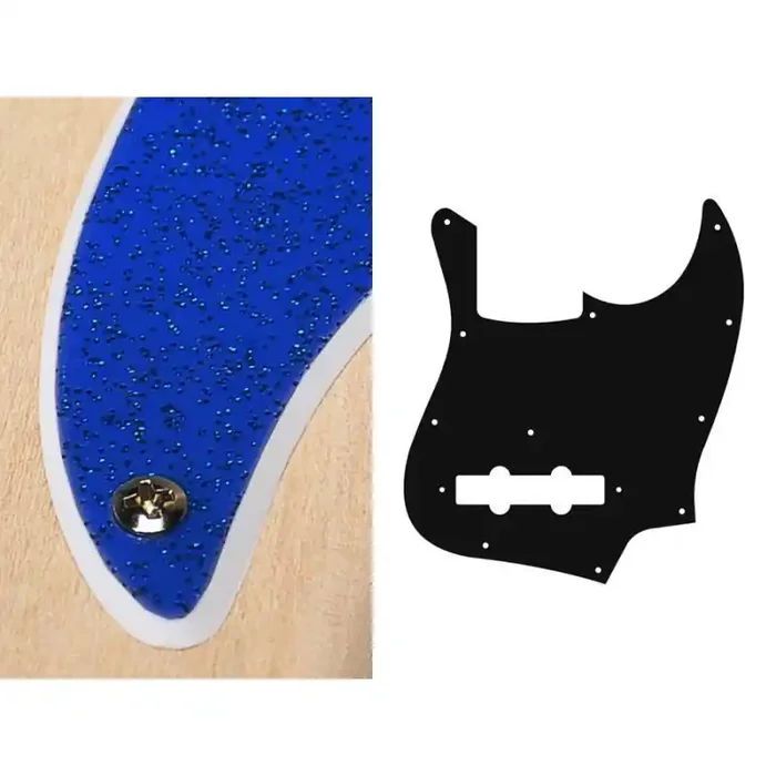 Pickguard Jazz bass, 2 ply, sparkling blue, standard