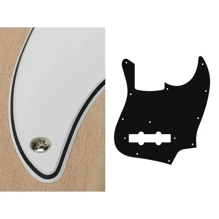Pickguard Jazz bass, 3 ply, white, standard