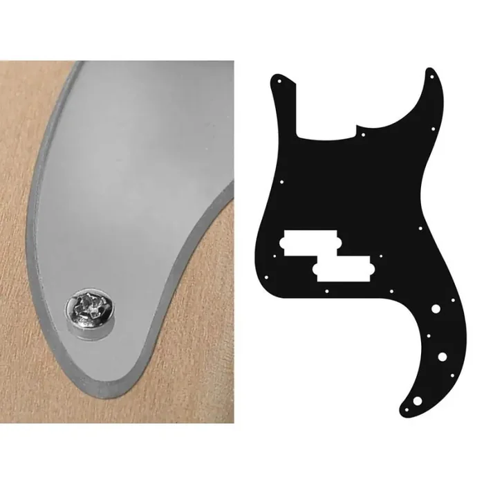 Pickguard P-Bass, 2 ply, mirror chrome, standard