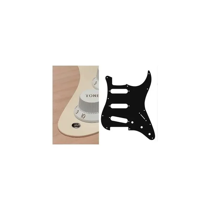 Pickguard Strat, 1 ply, vintage white, standard, SSS, 3-5 switch