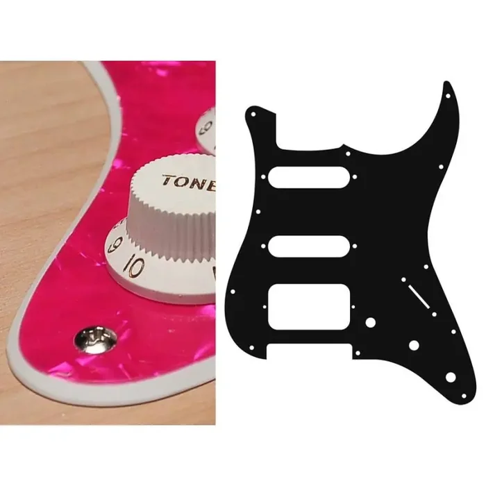 Pickguard Strat, 2 ply, pearl pink, SSH, 3 pot holes, 3-5 switch