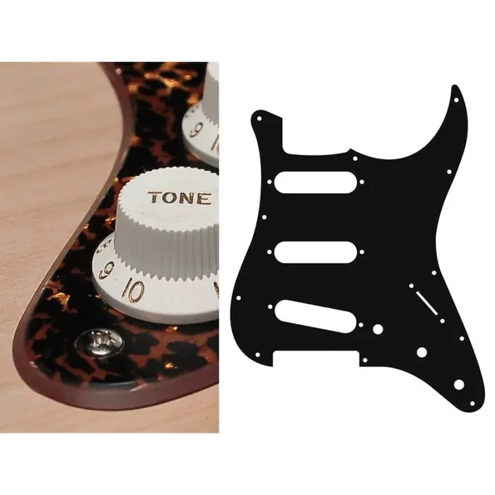 Pickguard Strat, 2 ply, tiger brown pearl, standard, SSS, 3 pot holes, 3-5 switch