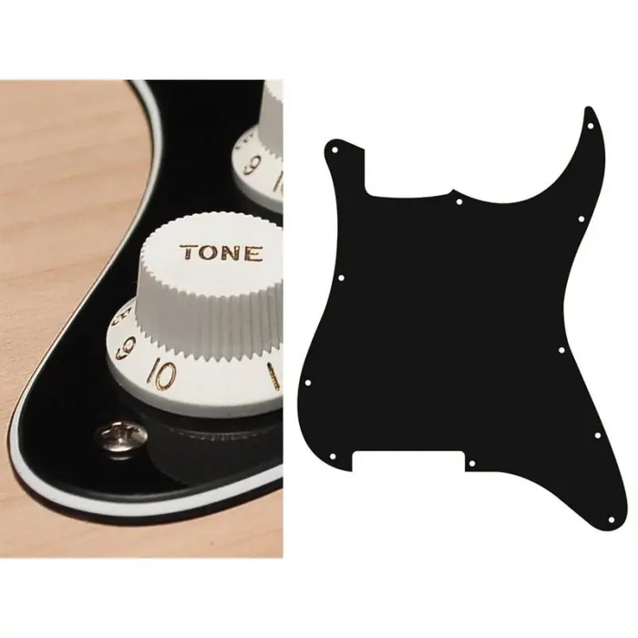 Pickguard Strat, 3 ply, black, no holes (only screw holes)