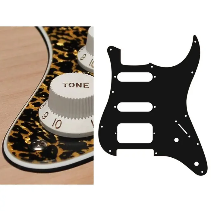 Pickguard Strat, 3 ply, tiger pearl, SSH, 2 pot holes, 3-5 switch