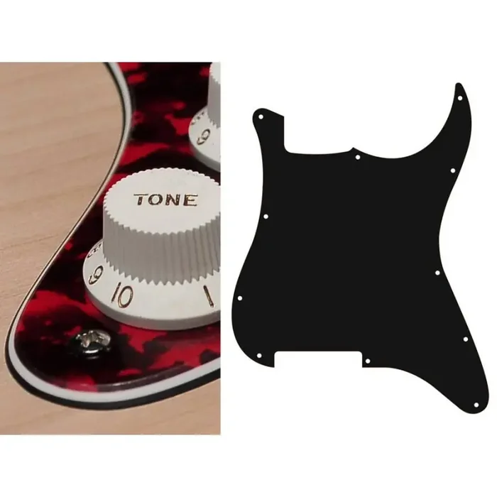 Pickguard Strat, 3 ply, tiger red, no holes (only screw holes)