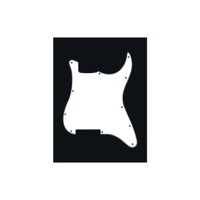 Pickguard Strat, 3 ply, white, no holes (only screw holes)