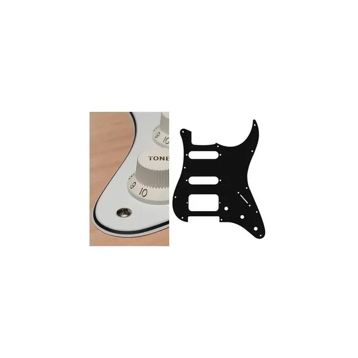 Pickguard Strat, 3 ply, white, SSH, 3 pot holes, 3-5 switch