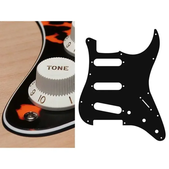 Pickguard Strat, 3 ply, wild cat orange, standard, SSS, 3 pot holes, 3-5 switch