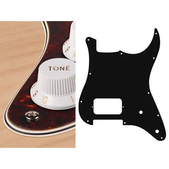 Pickguard Strat, H, 2 pot holes, 4 ply, tortoise intense