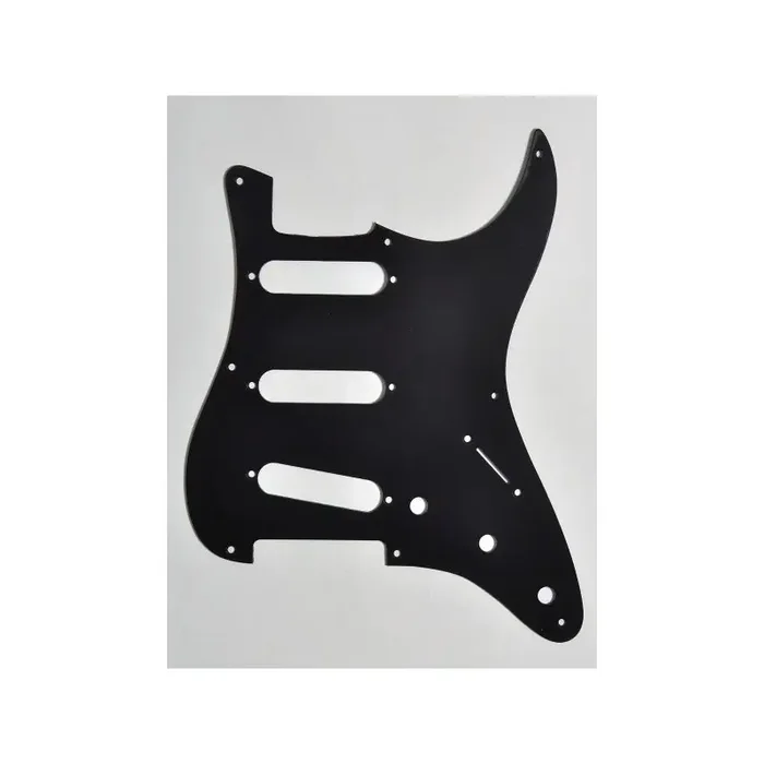 Pickguard Strat SSS Zwart, 1 laags, 8 gaats
