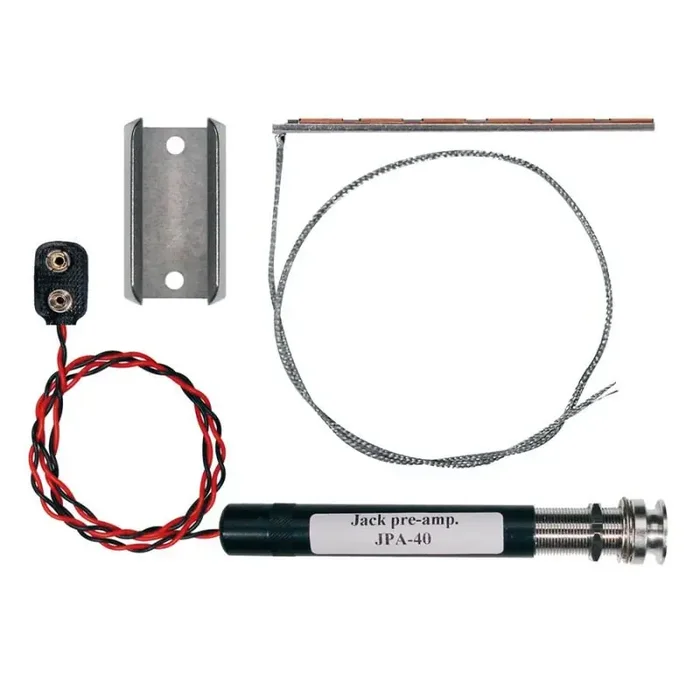 Preamp pickup system, „natural acoustics“, battery holder, preamp, piezo pickup