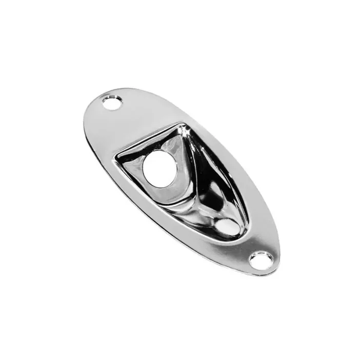Recessed jack plate,Strat, nickel, metal