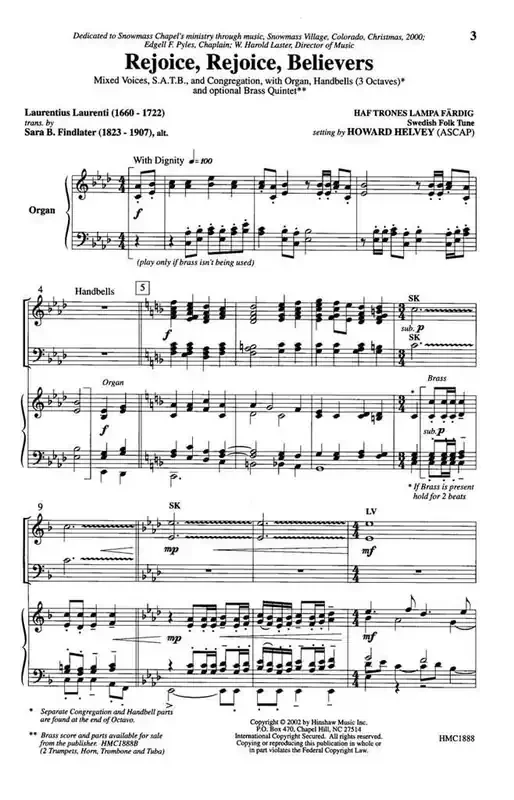 Rejoice, Rejoice Believers (Arr. Howard Helvey) Gemischter Chor mit Klavier/Orgel