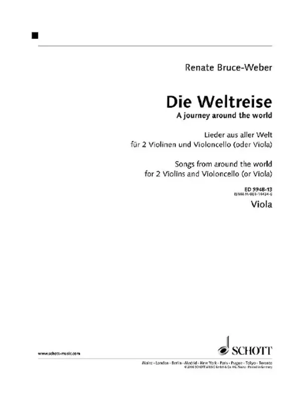 Renate Bruce-Weber A journey around the world (Arr. Mark Bruce) Streichtrio