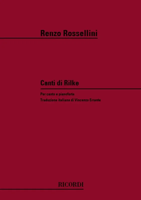 Renzo Rossellini Canti Di Rilke Gesang mit Klavier