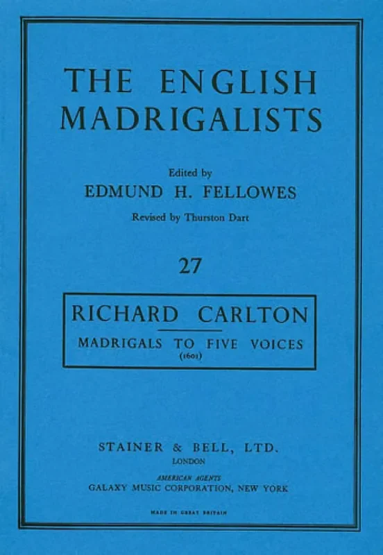 Richard Carlton Madrigals To Five Voices Gemischter Chor mit Begleitung