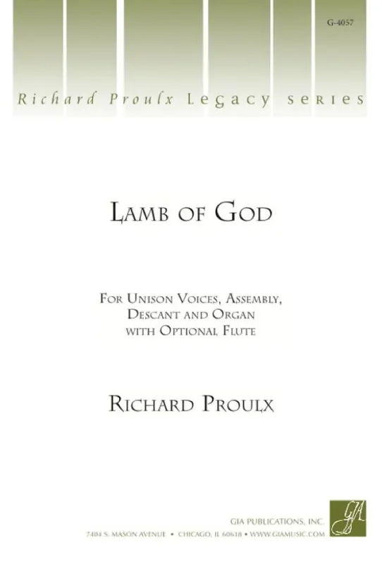 Richard Proulx Lamb of God – Instrumental Part Gemischter Chor mit Begleitung