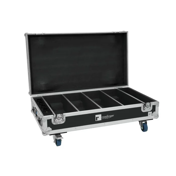 Roadinger Flightcase 4x AKKU BAR-6 QCL mit Ladefunktion