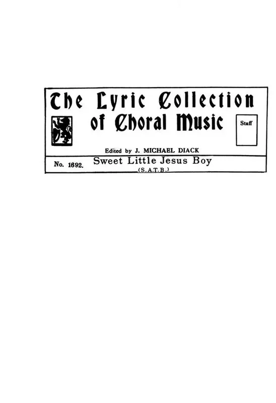 Robert MacGimsey Sweet Little Jesus Boy Gemischter Chor mit Begleitung