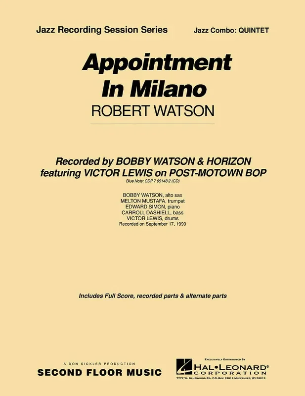 Robert Watson Appointment In Milano Quintet Full Score Jazz Ensemble
