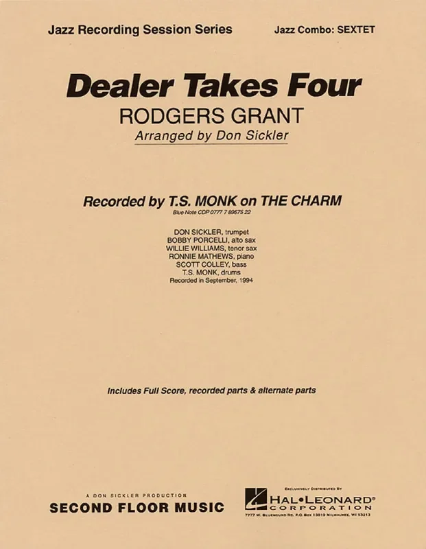 Rodgers Grant Dealer Takes Four (Arr. Don Sickler) Jazz Ensemble