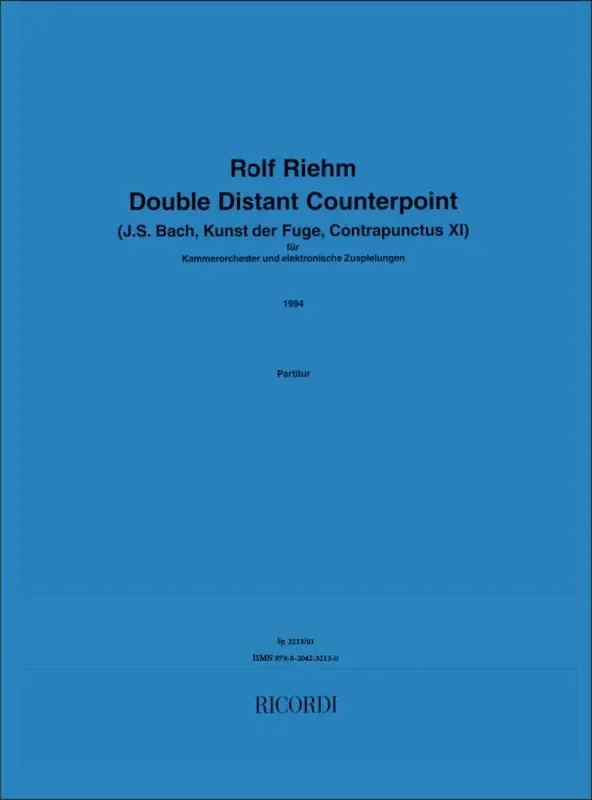 Rolf Riehm Double Distant Counterpoint Kammerorchester