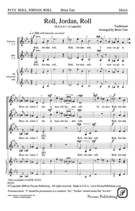 Roll, Jordan, Roll (Arr. Brian Tate) Frauenchor A cappella