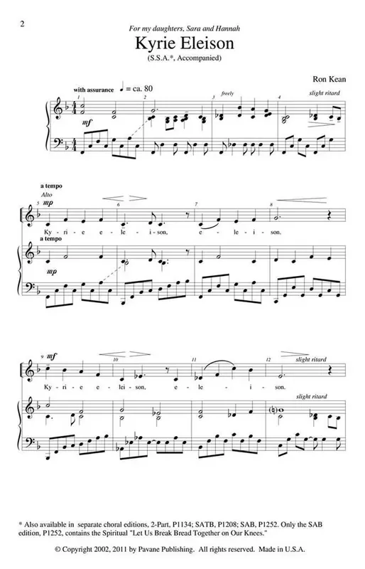 Ron Kean American Mass Gemischter Chor mit Ensemble