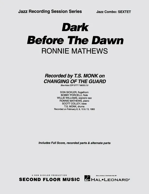 Ronnie Mathews Dark Before the Dawn Jazz Ensemble