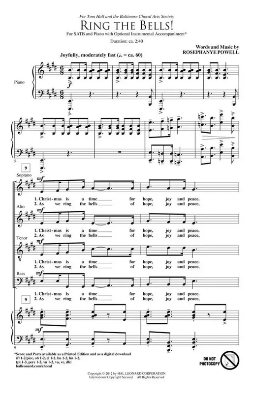 Rosephanye Powell Ring the Bells! Gemischter Chor mit Ensemble