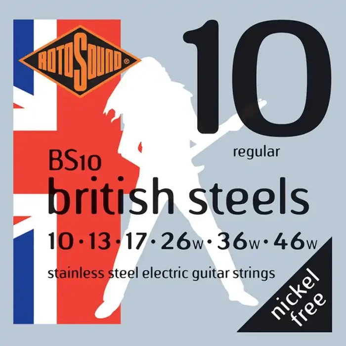 Rotosound British Steels snarenset elektrisch, stainless steel, 10-46, regular