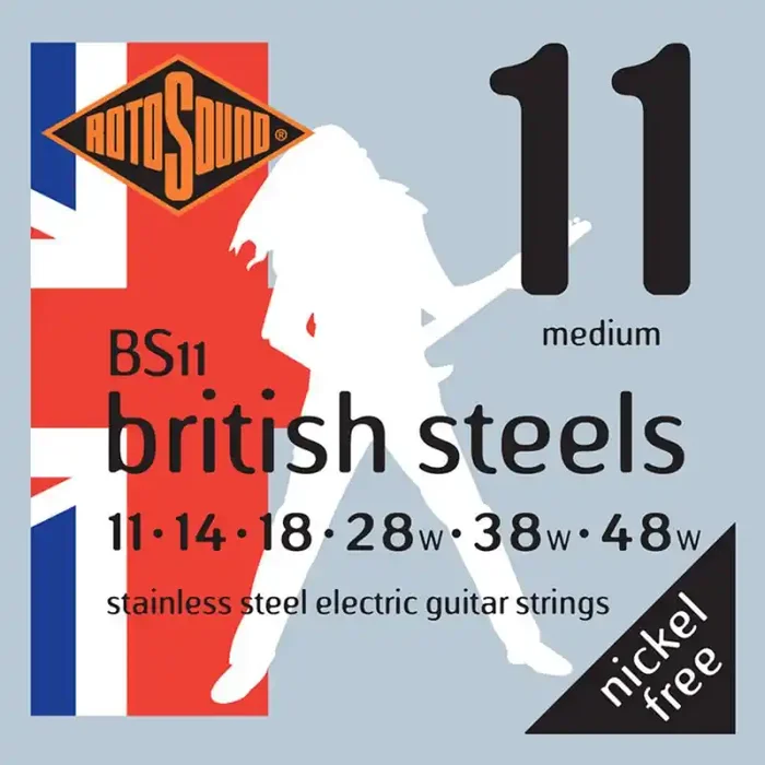 Rotosound British Steels snarenset elektrisch, stainless steel, 11-48, medium