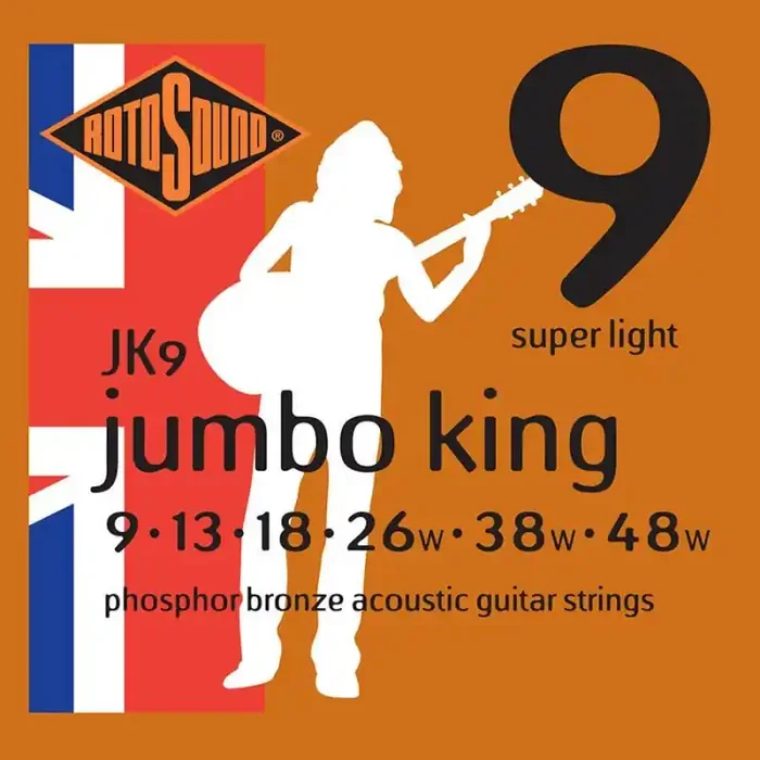 Rotosound Jumbo King string set acoustic phosphor brounze wound 9-48, super light
